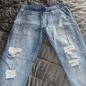 Thin Destroyed Jean Pants